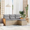 vidaXL Garden Sofa Set Beige for the rattan, Light grey for the cushions
