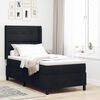 vidaXL LED Box Spring Bed with Mattress Black 39.37 x 78.74 in Fabric