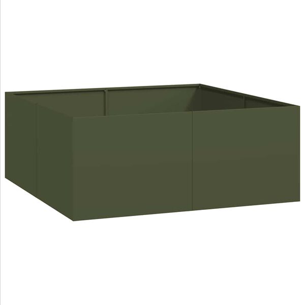vidaXL Planter Olive Green Cold-rolled steel Large Decorative Inlays