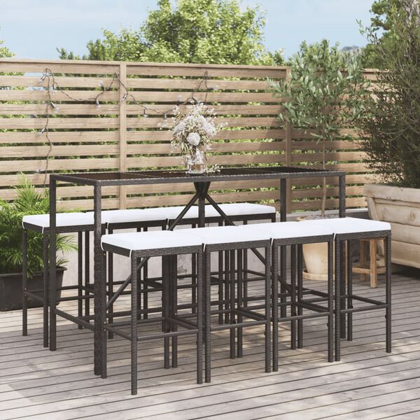 vidaXL Garden Bar Set Black