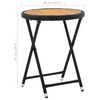 vidaXL Tea Table Black PE Rattan Small Foldable Tea Table Round