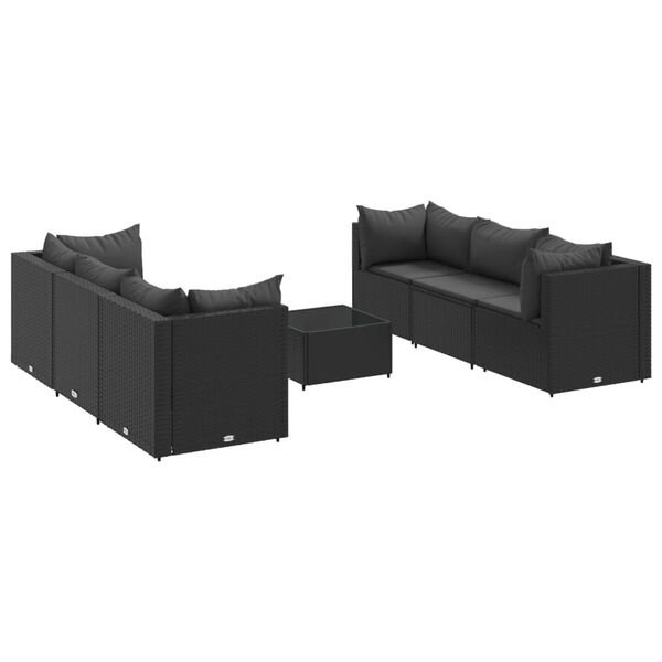 vidaXL Patio Lounge Set Set of 6 Black