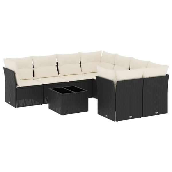 vidaXL Garden Sofa Set Black