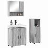 vidaXL Bathroom Furniture Set Wall-mounted with Door 3 pcs Grey Sonoma