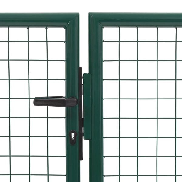 vidaXL Garden Gate Steel 137.8x39.4" Green