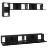 vidaXL TV Cabinet Set Wall-mounted 5 pcs Black Oak Engineered Wood