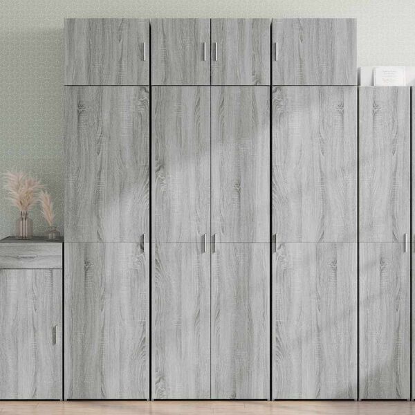 vidaXL Storage Cabinet Grey Sonoma Engineered Wood Tall Storage Cabinet
