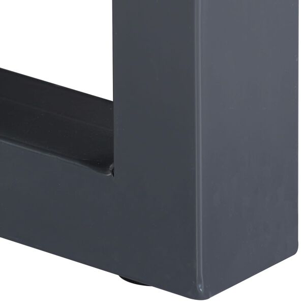 vidaXL Coffee Table Grey Solid Acacia Wood, Powder-Coated Iron 23.6 in