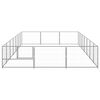 vidaXL Dog Kennel Silver Steel Large Durable Dog Kennel Rectangular