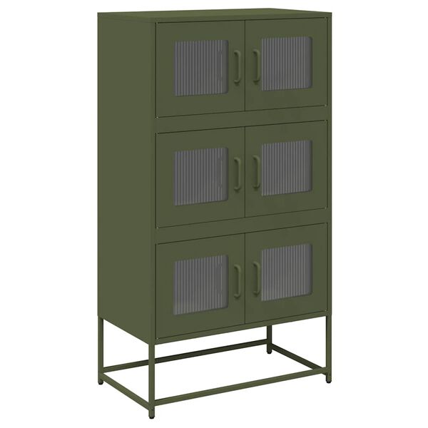 vidaXL Highboard Olive Green Cold-Rolled Steel Large Highboard
