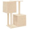 vidaXL Cat Tree Cream Engineered wood, Plush, Sisal Durable Cat Tree