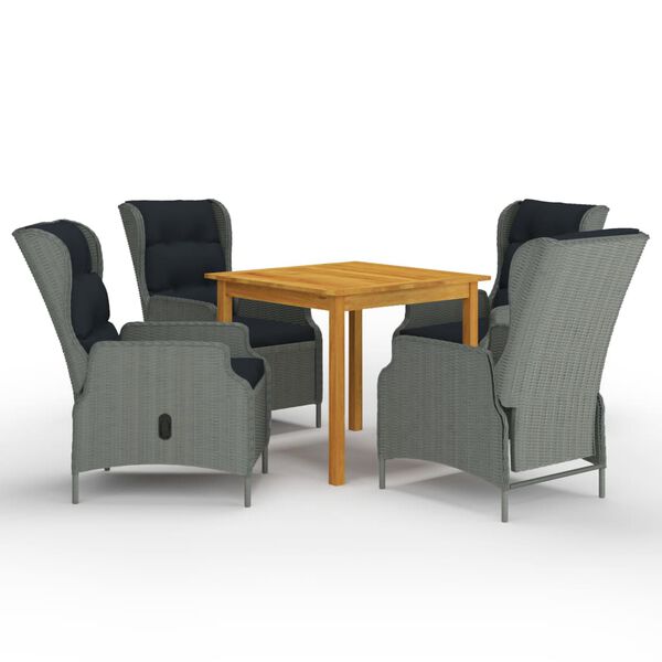 vidaXL Garden Dining Set Light Grey