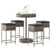 vidaXL Garden Bar Set Grey PE rattan, Steel, Polyester Medium