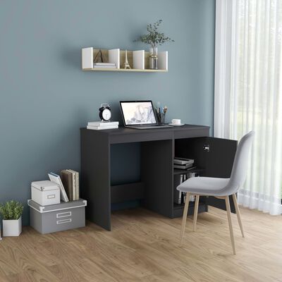 vidaXL Desk Gray 39.4"x19.7"x29.9" Engineered Wood
