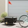 vidaXL Bike Trailer Black and Grey 66.1 lb Iron