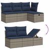 vidaXL 7 Piece Garden Sofa Set with Cushions Grey Poly Rattan