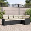 vidaXL Garden Sofa Set Black, Cream White