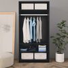 vidaXL Wardrobe Black Engineered wood Compact Wardrobe Rectangular
