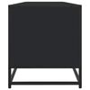 vidaXL TV Cabinet Black Engineered Wood and Metal 71.1 x 15.7 x 18.1 in
