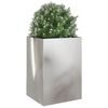 vidaXL Planter Silver Stainless Steel Large Decorative Inlays Planter
