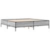 vidaXL Bed Frame Grey sonoma Engineered wood, Metal 78.7 x 78.7 in