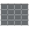 vidaXL Storage Cube Organizer Black Polypropylene Large