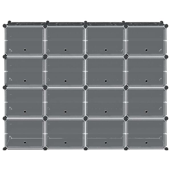 vidaXL Storage Cube Organizer Black Polypropylene Large