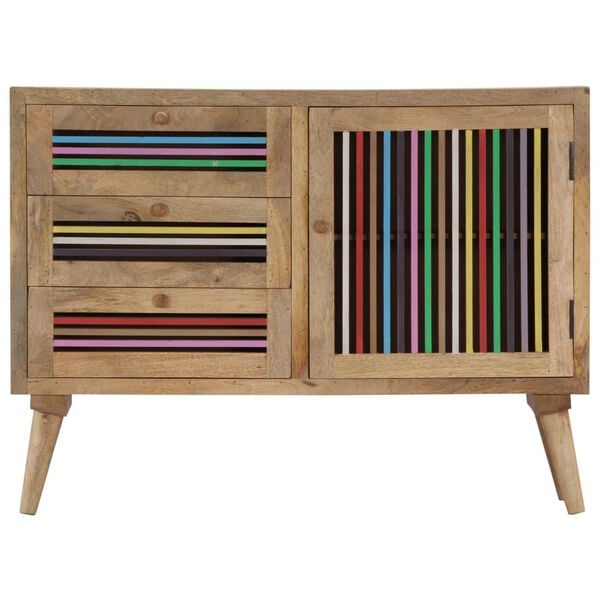 vidaXL Sideboard Natural Mango Wood Solid Mango Wood and Engineered Wood