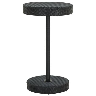 vidaXL Patio Table Black 23.8"x41.7" Poly Rattan
