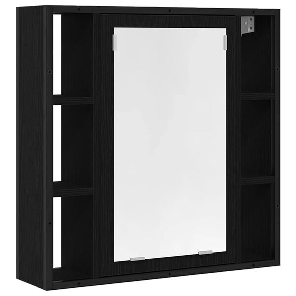 vidaXL Bathroom Mirror Cabinet Black oak