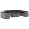 vidaXL Garden Lounge Set Poly Rattan Grey