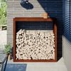 vidaXL Firewood Rack 39.4"x15.7"x39.4" Weathering Steel