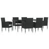 vidaXL Garden Dining Set Black, Cream White