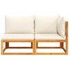 vidaXL Garden Sofa with Cushions 2-Seater Wood Acacia&Rope