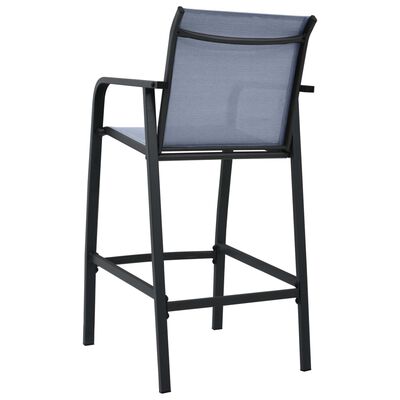 vidaXL Patio Bar Chairs 2 pcs Gray Textilene