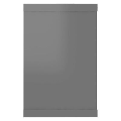 vidaXL Wall Cube Shelves 2 pcs High Gloss Gray 23.6"x5.9"x9.1" Engineered Wood