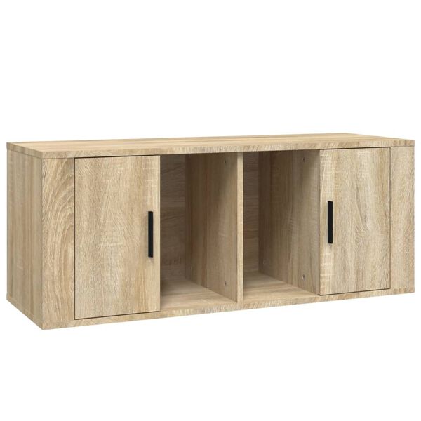 vidaXL TV Cabinet Smoked Oak Engineered Wood Medium TV Cabinet