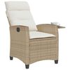 vidaXL Reclining Garden Chair Beige PE rattan Standard