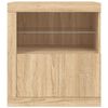 vidaXL Sideboard Sonoma oak Engineered wood, glass Compact Sideboard