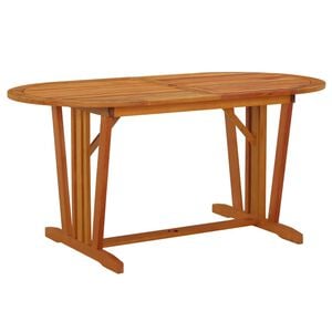 vidaXL Garden Table Natural Wood Solid Eucalyptus Wood Medium Extendable