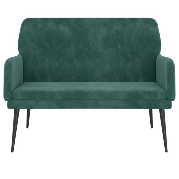 vidaXL Bench Dark Green Velvet (100% polyester), metal, plywood Medium