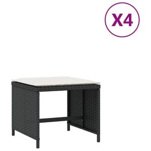 vidaXL Patio Stool Black, Cream white