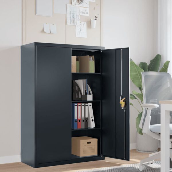 vidaXL File Cabinet Anthracite Powder-Coated Steel Large