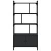 vidaXL Bookcase Black Engineered wood Medium Bookcase Rectangular