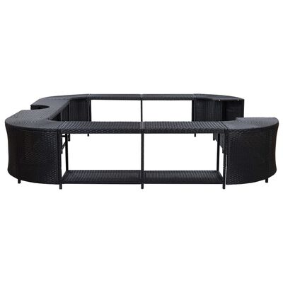 vidaXL Square Spa Surround Black 105.5"x105.5"x21.7" Poly Rattan