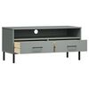 vidaXL TV Cabinet Grey Solid Pine Wood TV Cabinet Rectangular