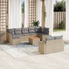 vidaXL Garden Sofa Set Beige PE Rattan Large Modular Garden Sofa Set