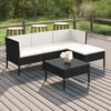 vidaXL Garden Lounge Set Black, Cream White