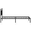 vidaXL Bed Frame Black Powder-Coated Steel Twin Bed Frame Rectangular