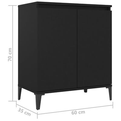 vidaXL Sideboard Black 23.6"x13.8"x27.6" Engineered Wood